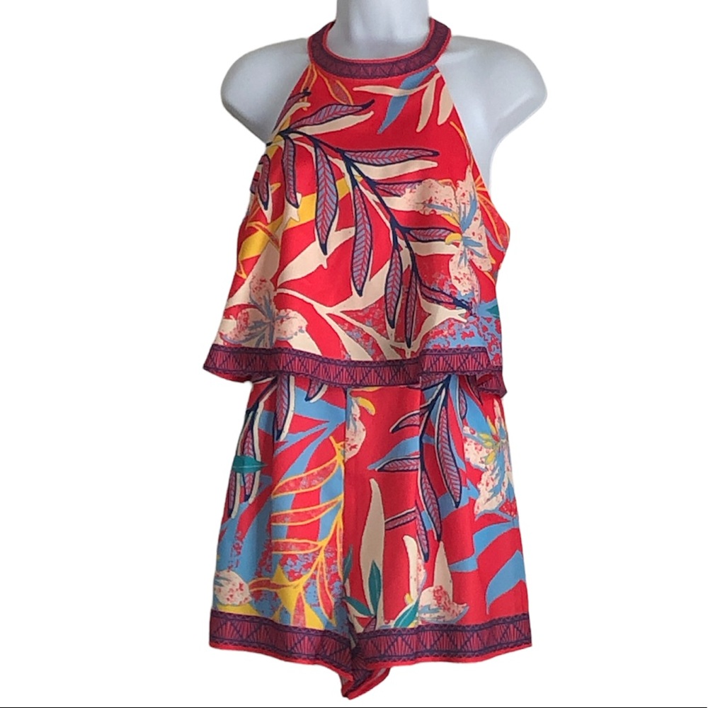 NWT Flying Tomato trapeze romper salmon tropical m